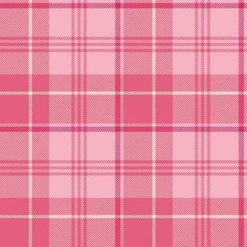 Timeless pink plaid seamless pattern with a cozy checkered design. Ideal for fabric, decor, wrapping paper, and more. Classic tartan background for versatile uses. vector