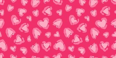 Seamless heart leopard print pattern in pink tones. Stylish and trendy design for background. Perfect for Valentine's Day, romantic designs, fashion, textiles, wallpapers, and creative projects. vector