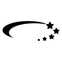 Futuristic star swoosh element with dynamic curved motion. Modern cosmic aesthetic with a celestial and space-inspired design. Perfect for trendy Y2K, sci-fi, and interstellar-themed compositions. vector