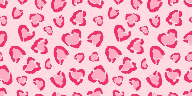 Seamless heart leopard print pattern in pink tones. Perfect for Valentine's Day, romantic designs, fashion, textiles, wallpapers, and creative projects. Stylish and trendy design for background.