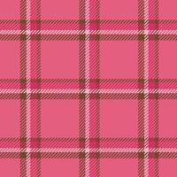 Classic pink plaid seamless pattern with a cozy checkered feel. Perfect for fabric, decor, tablecloths, and wrapping paper. Adds a warm touch to any project. vector
