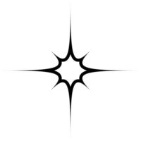 Shiny starburst element with a futuristic aesthetic. Radiant glowing sparkle with a cosmic and celestial vibe. Perfect for Y2K, sci-fi, space, and digital designs. Bold and dynamic light effect. vector