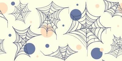 Seamless spider web pattern with cobwebs on a light background, perfect for Halloween packaging, scrapbooking, digital paper, fabric design, web backgrounds. illustration vector