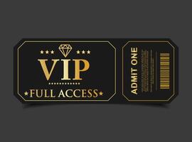 VIP Pass Ticket Luxury Black and Gold Cinema Style Invitation or Event Access vector