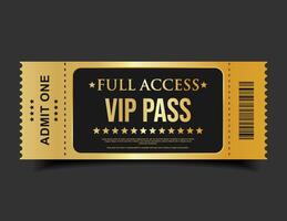 VIP Pass Ticket Luxury Black Cinema Style Invitation or Event Access Badge vector