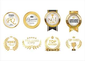 Realistic elegant sale and premium quality frame badge and emblem set vector