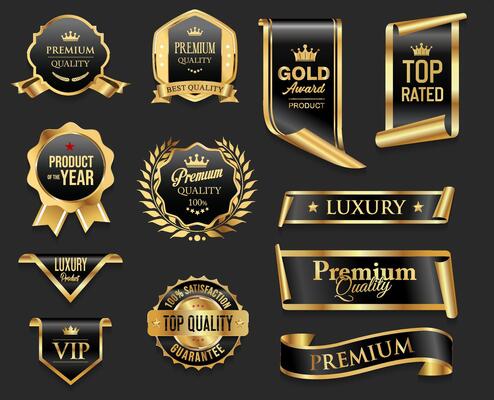Elegant sale and premium quality frame badge and label collection Luxury royal design stock illustration