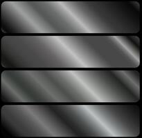 Metallic gradients in black. Silver metal gradient effects for the design of texts and bulletin boards, infographics. EPS 10 vector