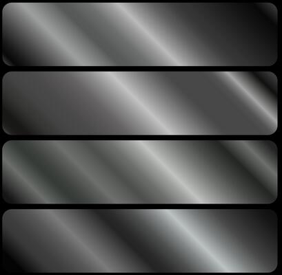 Metallic gradients in black. Silver metal gradient effects for the design of texts and bulletin boards, infographics. EPS 10