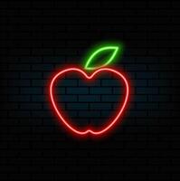 icon, Apple Graphic Design.neon style apple icon. various models. vector