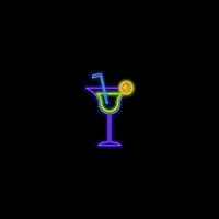 Alcoholic drinks, Glass with drink. Template design cocktail menu and drink list. neon style. illustration. vector