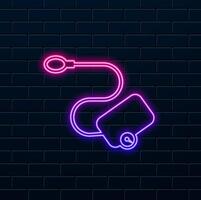 icon neon.Blood pressure measurement icon symbol illustration design template. neon style. vector