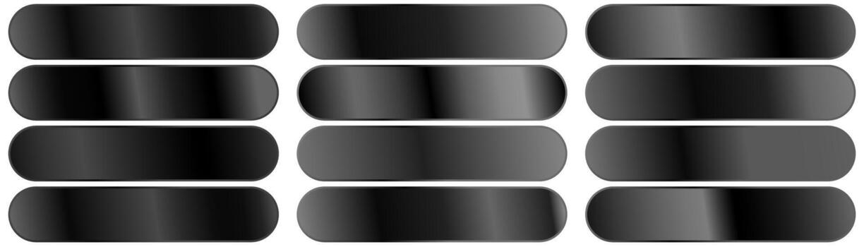 Silver foil texture background set. Realistic black, gradient mesh. High resolution. metal black gradient. vector