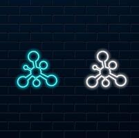 Atom icon, molecule . neon style. vector