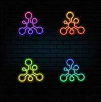 Molecule icon. DNA signal. neon style.biotechnology logo. illustration vector