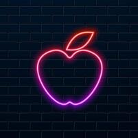 Apple Flat Icon Graphic Design.neon style apple icon. various models. vector