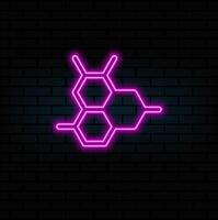 icon, neon style. chemistry Formula structure icon. line chemical molecule icon. vector