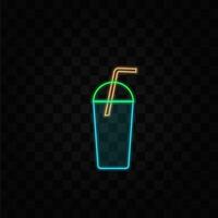 Cartoon smoothie. neon style. Various smoothie drinks summer set vector