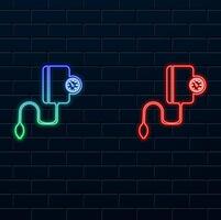 neon style.Blood pressure measurement icon symbol illustration design template vector