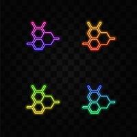 chemistry Formula structure icon. line chemical molecule icon. neon style. vector