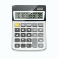 Calculator Illustration Isolated on White Background. Realistic Electronic Calculator Icon, Office Calculator, Digital Calculator Graphic for Finance, Accounting, Business, Math Education vector