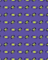 Y2K theme pattern design with highlighter green, black and purple color combination. vector