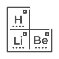 Periodic table icon for science education and learning. This line art illustration shows chemical elements with or by chemistry principles. vector