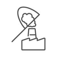 Carbon dioxide icon with factory emission lines. This illustration for gas capture, or pollution reduction, is editable. vector