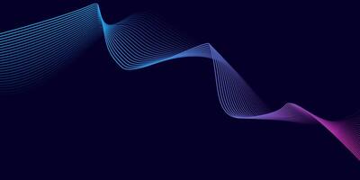 Abstract Wave Lines on Dark Background vector