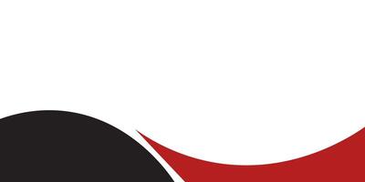 Modern Abstract Wave Background with Red and Black Curves on White vector