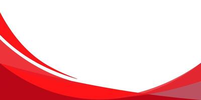 Red Curved Wave Abstract Background with White Space for Presentation Design vector