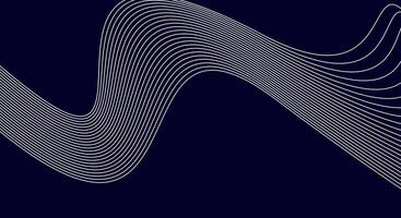 Minimal Wavy Line Abstract Background on Dark Blue Canvas vector