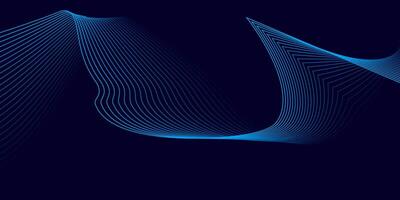 Abstract Blue Wavy Lines on Dark Background vector
