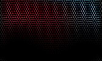 Futuristic Hexagon Mesh Background with Red and Blue Gradient vector