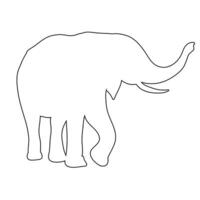 A detailed elephant sketch in outline format. Perfect for safari-themed crafts, nursery decor, and classroom printables. vector