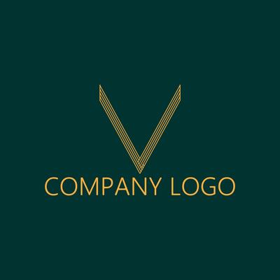 Gold symbol Vkctory business rich logo design