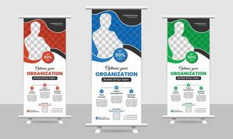 Roll up banner design, Modern minimalist business roll up banner design template vector