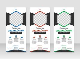 Roll up banner design, modern business roll up banner design template vector