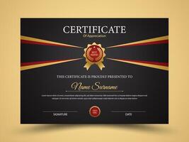 Certificate design. Award certificate, modern luxury certificate of completion template vector