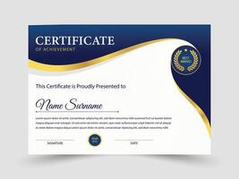 Certificate design template, luxury modern certificate of achievement design vector
