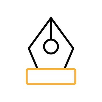 dos color bolígrafo punta herramienta gráficos diseño icono plano diseño vector