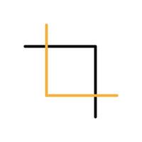 Two color crop tool Graphics design icon flat design vector