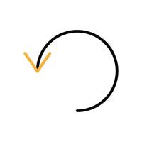 Two color rotate tool Graphics design icon flat design vector