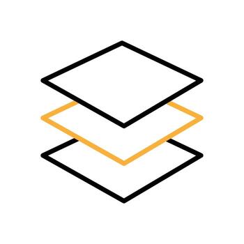 dos color capas herramienta gráficos diseño icono plano diseño vector