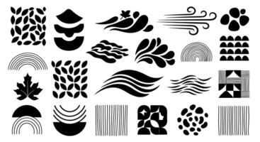 Abstract Black Shapes with Illustration. vector