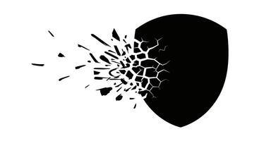 Broken Shield Security Failure Protection Loss. vector