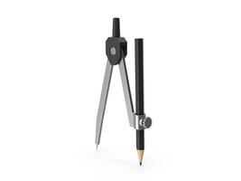 Precision Drawing Compass Geometry Tool for Architects Designers 3d , white background photo