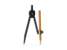 Precision Drafting Compass Engineering Geometry Tool 3d white background photo