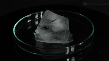 Sequential frames showing ice melting in a glass dish video
