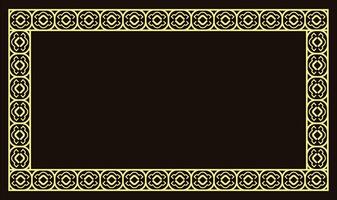 Luxury gold modern frame on black background, ideal for invitation cards, certificates, branding, and elegant decorative projects. vector